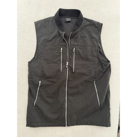 SCOTTeVEST 101 Travel Utility Men's Black Vest Full Zip 9 Pockets Sz Med